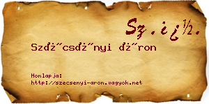 Szécsényi Áron névjegykártya