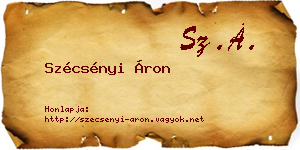 Szécsényi Áron névjegykártya