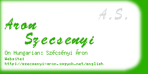 aron szecsenyi business card